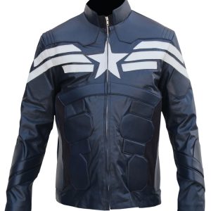 Mens Captain America Leather Jacket Costume