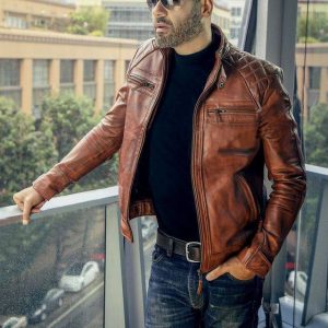 classic mens brown leather jacket