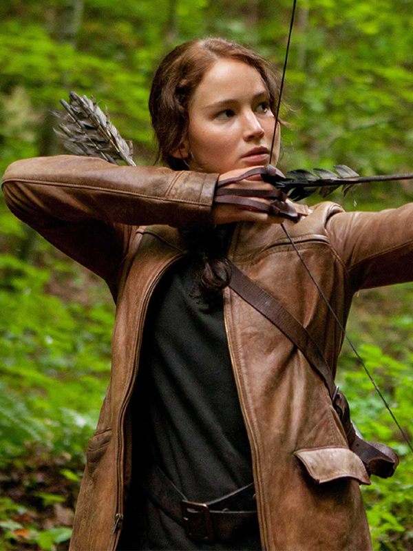 Katniss Everdeen Leather Jacket Hunger Games Outfit