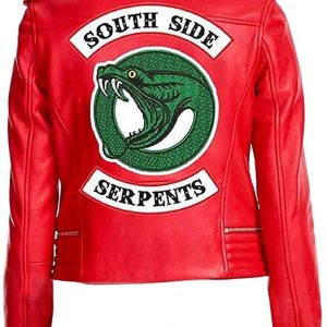 Women's Red Southside Serpents Leather Jacket